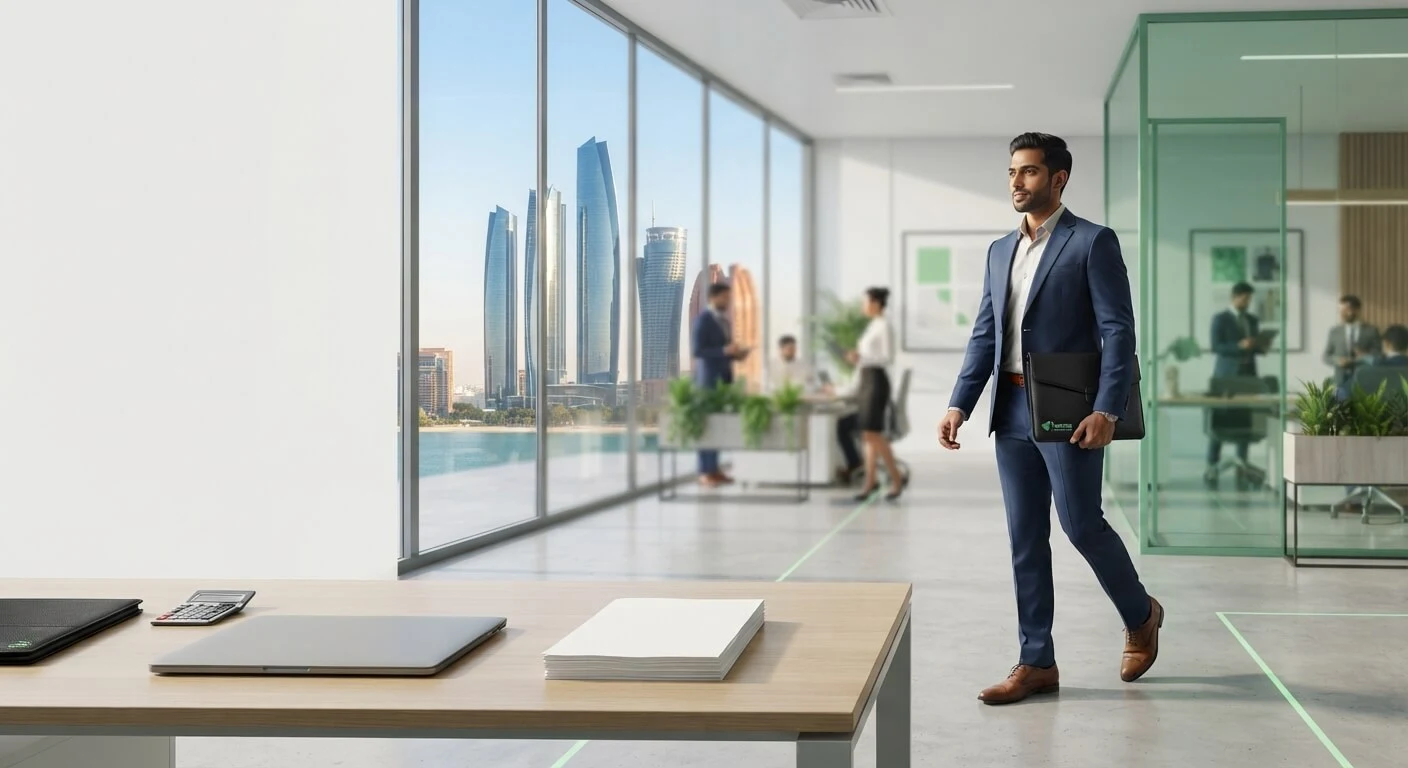 Visual summary of the Abu Dhabi business setup cost lines covered in this guide, separating the fixed one-time fees from the items that repeat every year