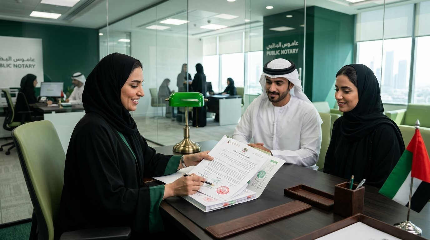 Notary public and ADJD attestation guide for Abu Dhabi business documents