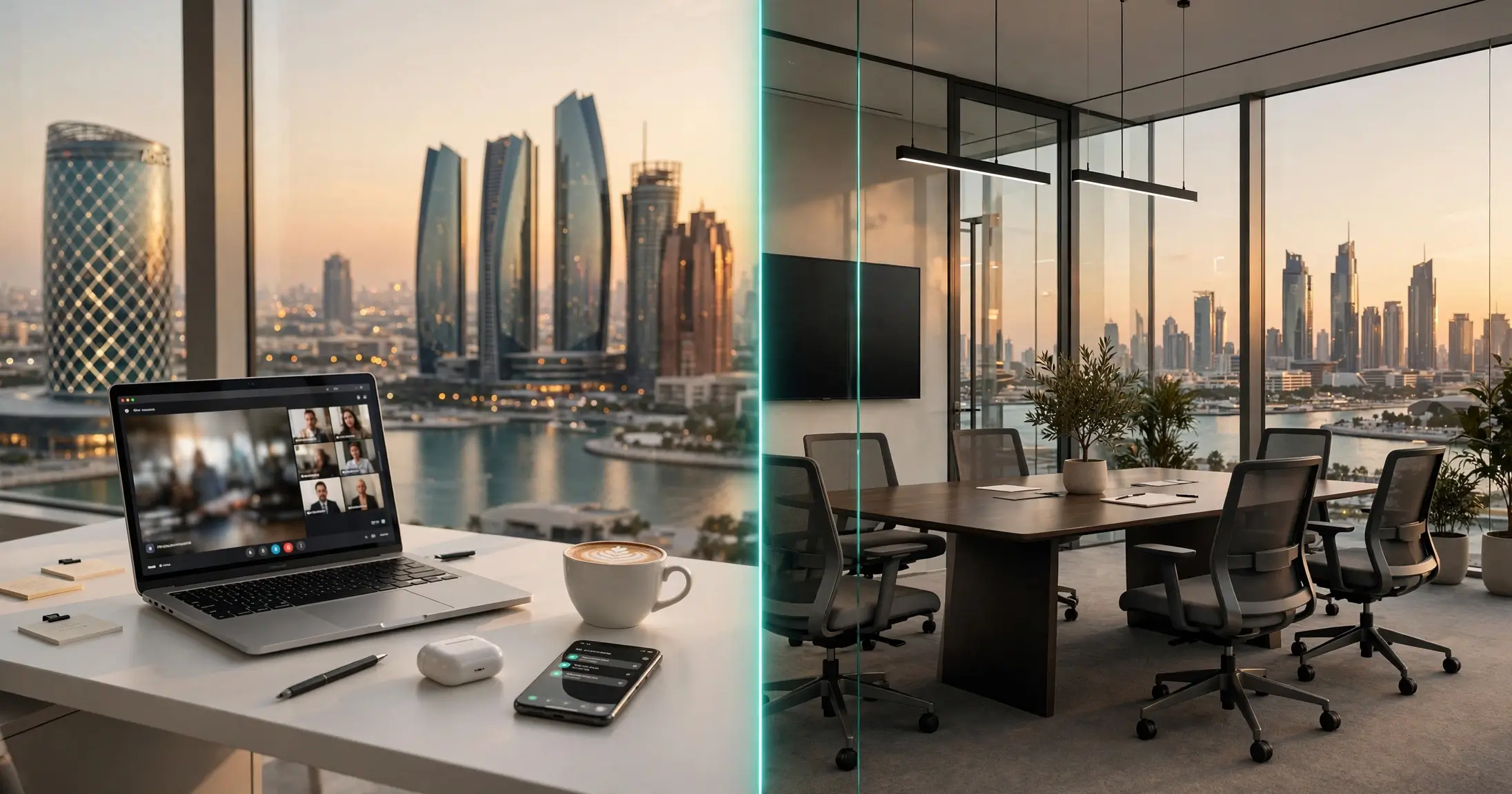 Abu Dhabi office space options for trade license — virtual vs physical office comparison 2026