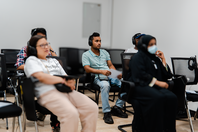 Training room Musaffah cost — 49-person room with projector and air conditioning included in the AED 250 hourly rate at Tasreea