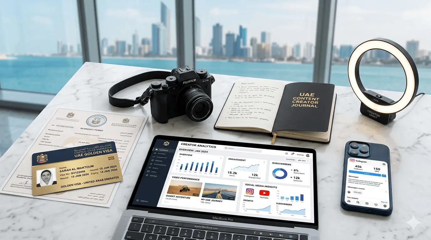 UAE Golden Visa 2026 for content creators and freelancers in Abu Dhabi